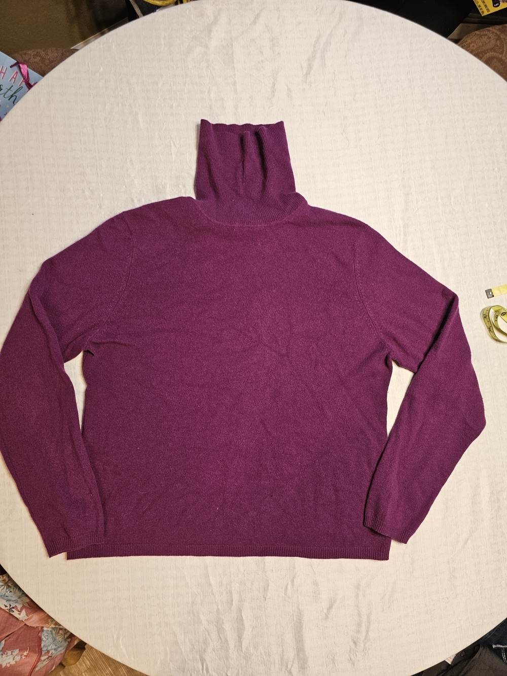 Valerie Stevens 100% Cashmere Pullover Sweater XL Purple Magenta AS IS